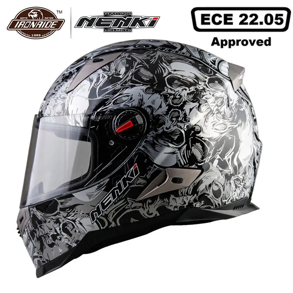 Мотоциклетный шлем NENKI Capacete мотоциклетный с полным лицевым покрытием Cascos Para Moto