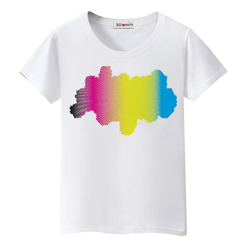 

BGtomato beautiful rainbow tshirt summer colorful t-shirt women brand new good quality casual top tees fashion shirts