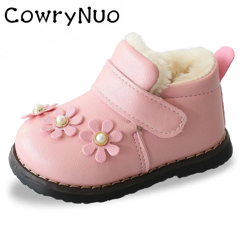 Insole 11.5 13.5cm 0 2 Year Baby Girl Winter Boots Soft Bottom Flower