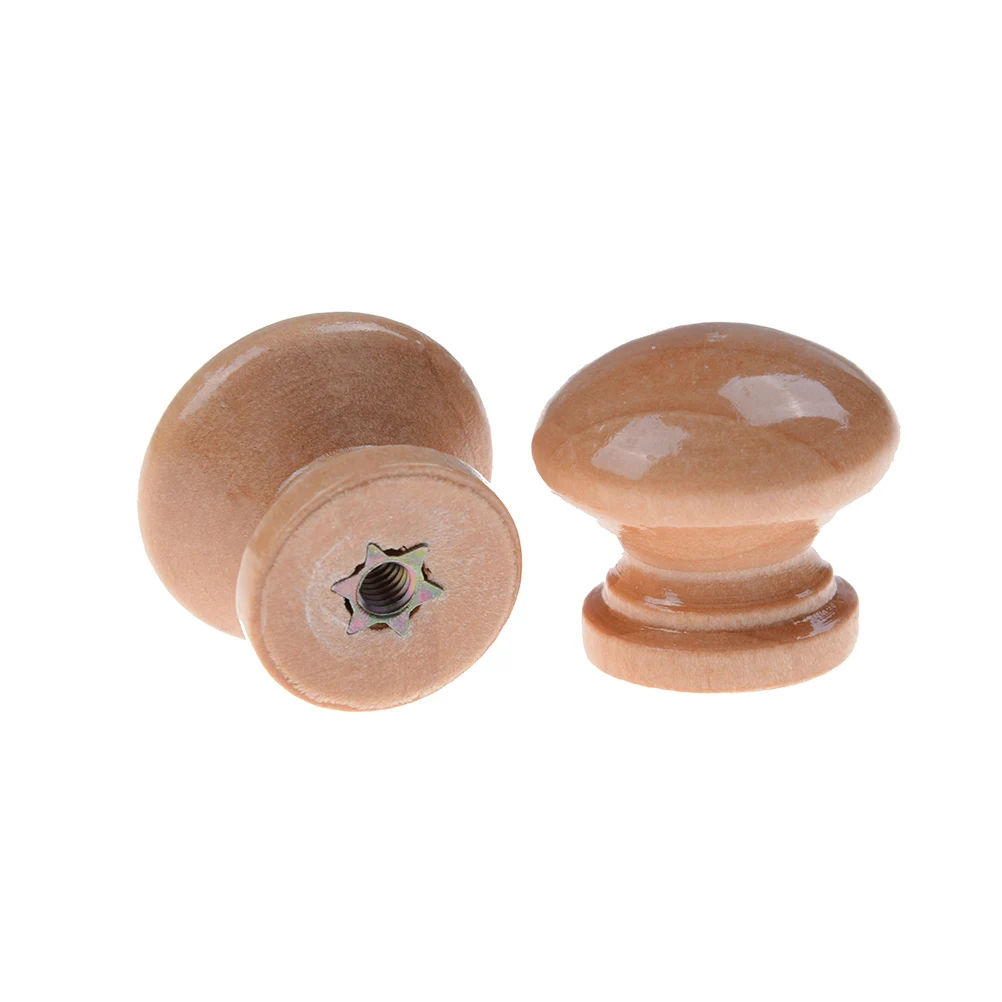 

1pcs 25mm Natural Wood Wooden Cabinet Knob Drawer Wardrobe Door Pull Handle High Quality