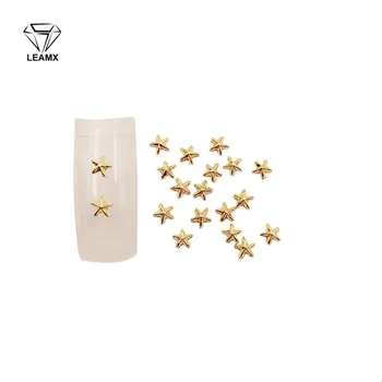 

50 PCS/bag 3D Nail Art Decoration Metal Pentagonal Starfish Shining Nails Manicure Decorative Charm Alloy Nail Stickers