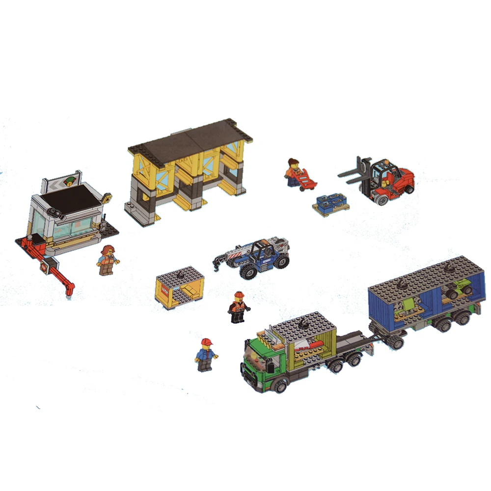 02082 829 шт. город серии Грузовой терминал Building Block совместимые 60169 DIY Кирпич