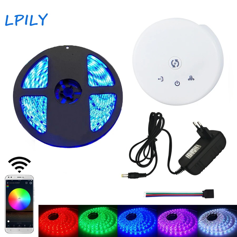 

LPILY Wifi Controller 5050 RGB LED Strip light 10M 15M Waterproof IP20 5M 20M neon Flexible Tape diode ribbon DC 12V adapter