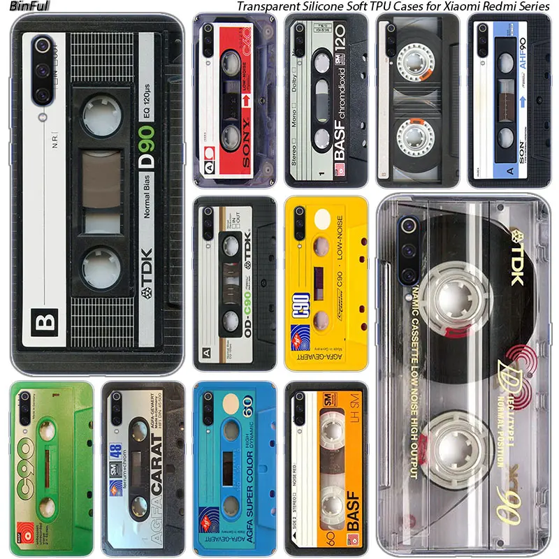 

Classical Old Cassette tape Soft Case For Xiaomi Pocophone F1 9T 9 9SE 8 A2 Lite A1 A2 Mix3 Redmi K20 7A Note 4 4X 5 6 7 Pro S2