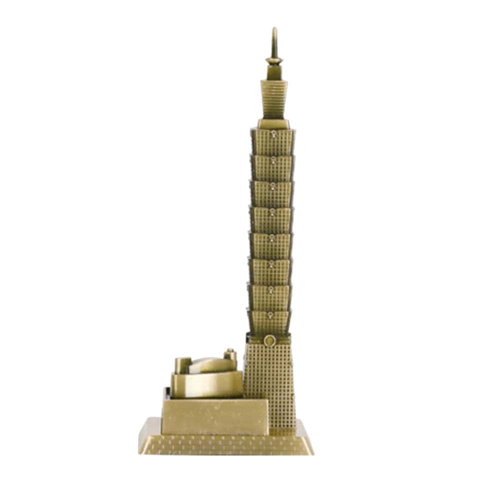 

1pc Taipei 101 Building Metal Retro Creative Alloy Miniatures Souvenirs Ornament Handicrafts For Home Living Room Office