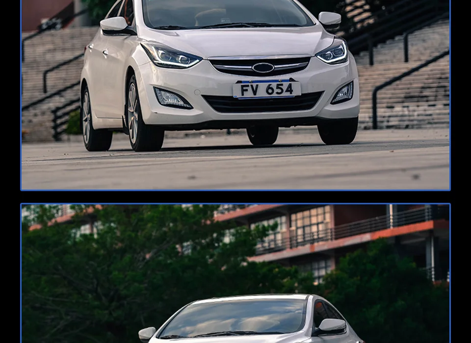 Автомобильная фара для фары для автомобиля Hyundai Elantra 2012- светодиодный фонарь DRL Bi Xenon объектив Высокий Низкий Луч парковочная фара в сборе