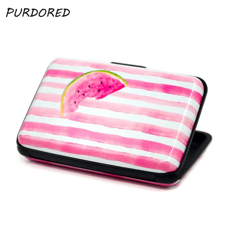 

PURDORED 1 pc Flamingo Card Holder Women RFID Card Box Business ID Credit Card Case Holder Card Wallet Tarjetero Dropshipping