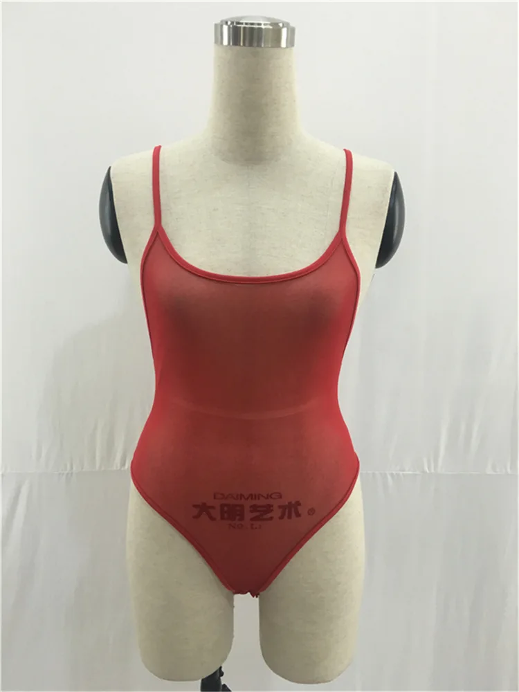 2019 Sexy Bodysuit Women Transparent Mesh Bodysuit Rompers Clubwear Solid Casual Basic Strap Summer Bodycon Jumpsuit Overalls