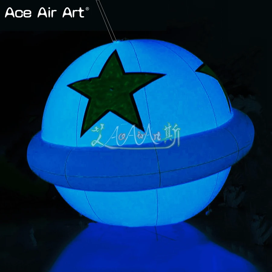 Подвесной Европейский воздушный шар надувной светодиодный шарик с 5 точечными звездами для украшения для Франции