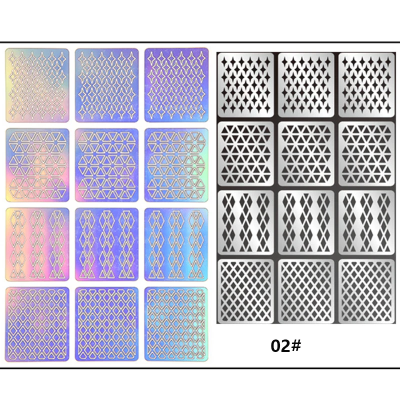 1 лист Новая мода винил для ногтей наклейки-Трафарет DIY маникюр Дизайн ногтей Инструмент 24 узора