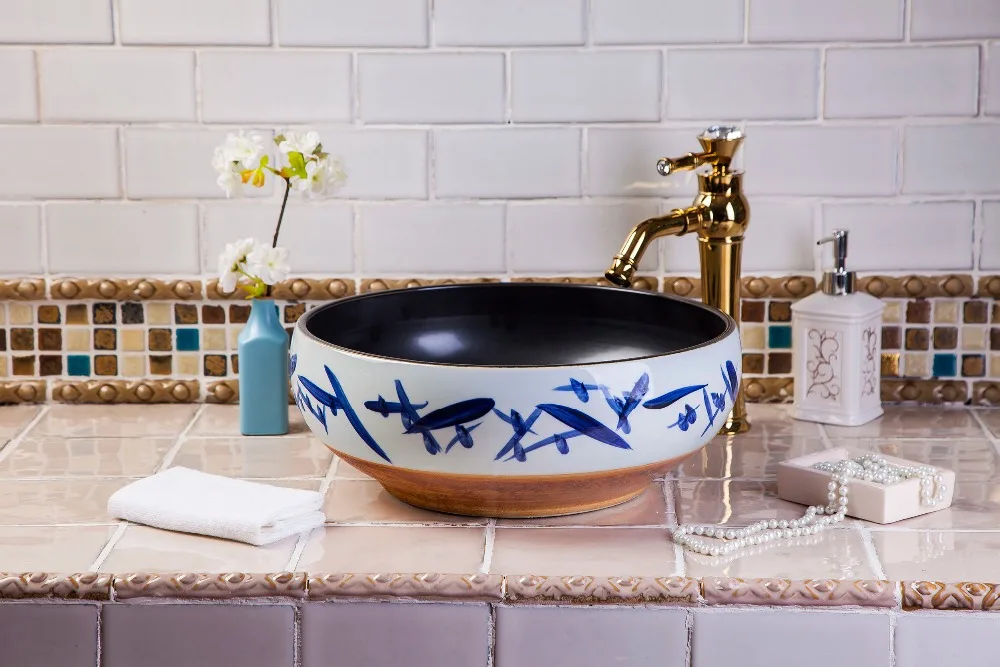Jingdezhen ceramic art countertop wash basin bowl for bathroom lavabo sink Bathroom sink modern ceramic bathroom sink  (1)