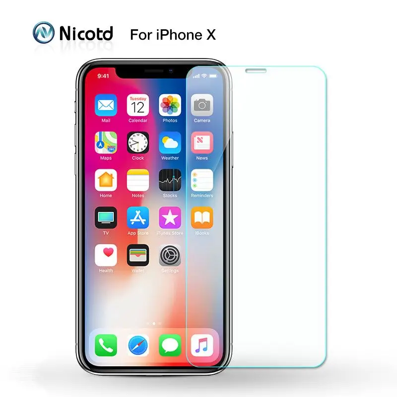 Nicotd For iPhone XS Max X PLUS XR 6.1 5.8 6.5 inch 2018 Tempered Glass For iPhone XS 7 plus 8 6 6s SE 5S 5 4 Screen Protective (7)