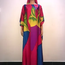 Эксклюзивный Euorpean Печатный шелк Лето Макси популярный современный кафтан женское шелковое платье Размер 145 см длина x 100 см Ширина
