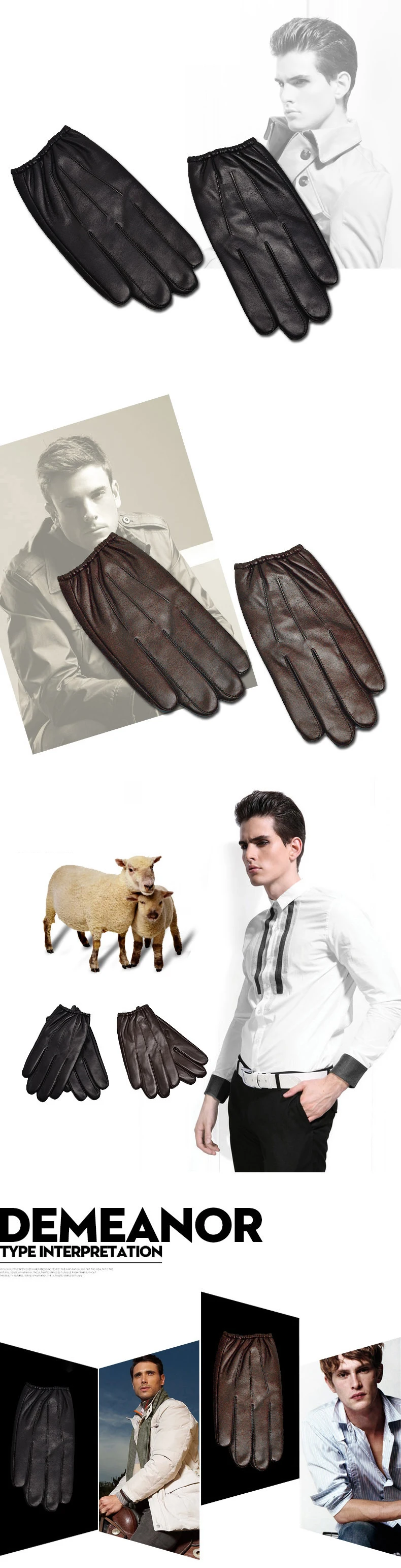 Svadilfari новые зимние длинные мужские кожаные перчатки замшевые черные теплые перчатки с сенсорным экраном брендовые перчатки из сафьяна Luvas