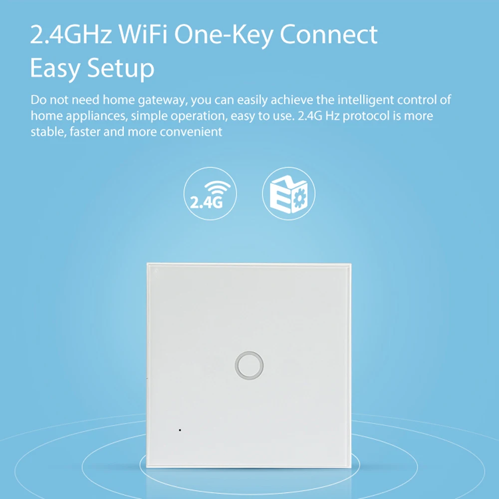 WiFi выключатель света 1 банда настенный Wifi стеклянная панель сенсорные