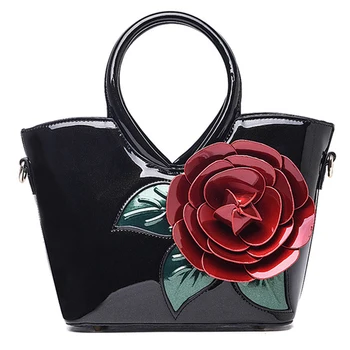 

Luxury PU Leather Women Bags Handmade flowers Designer top-handle bags handbags Female Shoulder Bag Tote Bolsa sac a main