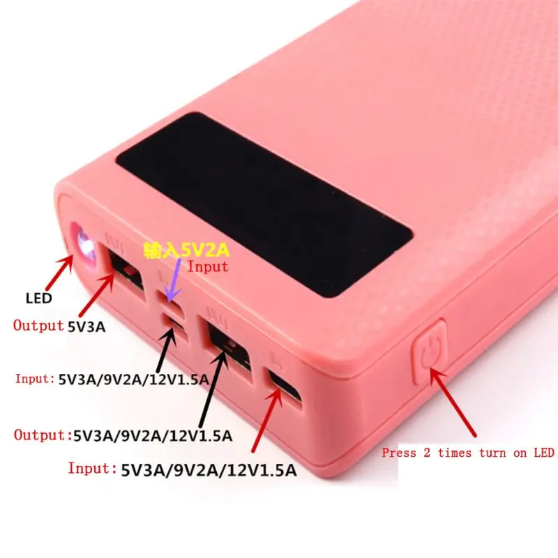 

tablet-Dual USB QC 3.0 8x 18650 Battery DIY Power Bank Box Charger For iPhone Xiaomi Cell Phone Tablet
