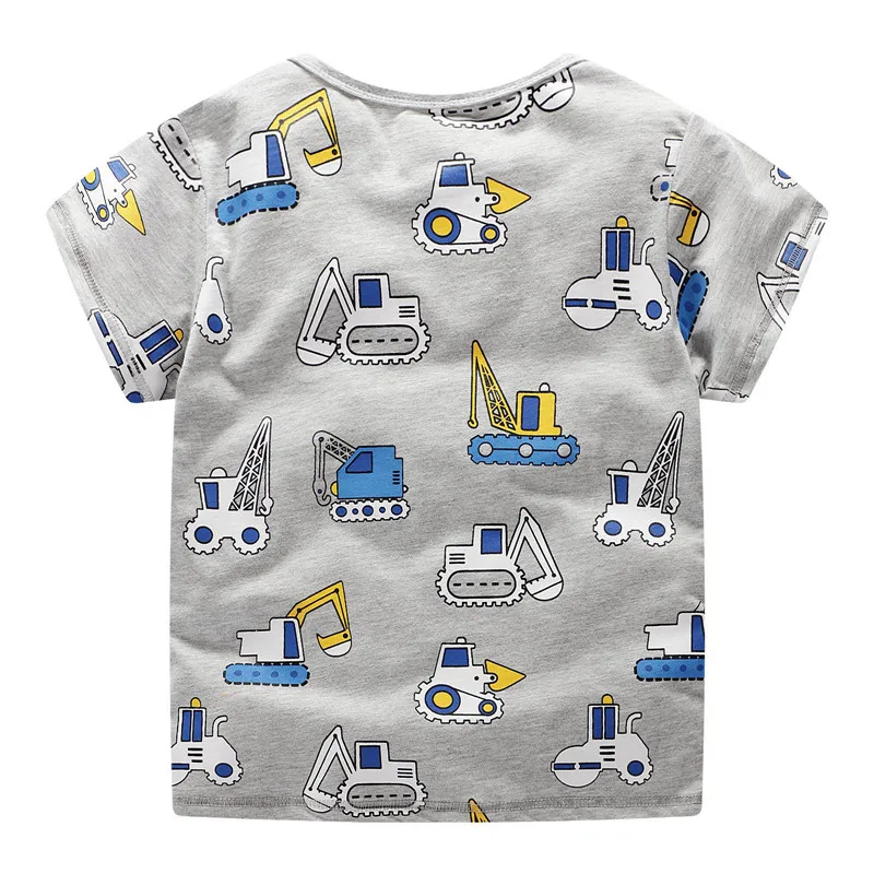 Детские футболки для мальчиков одежда для малышей хлопковая футболка с короткими рукавами и принтом машины для мальчиков, топы, футболки, детская одежда