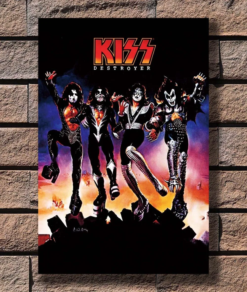

B-349 KISS DESTROYER ROCK BAND MUSIC Poster Art L-W Canvas Print Decoration 12x18 24x36 27x40 inch