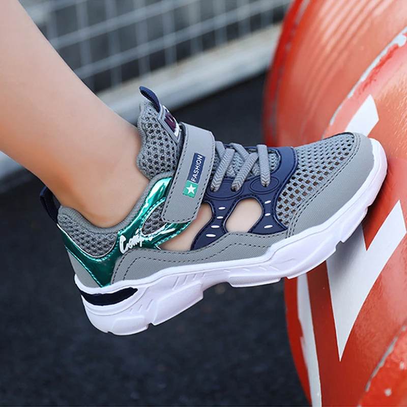 

Boys Summer Mesh Shoes Breathable Hollow Out Sports Sneakers Hiking Walking Running Sneakers Size 30-39 Casual Tenis Infanti