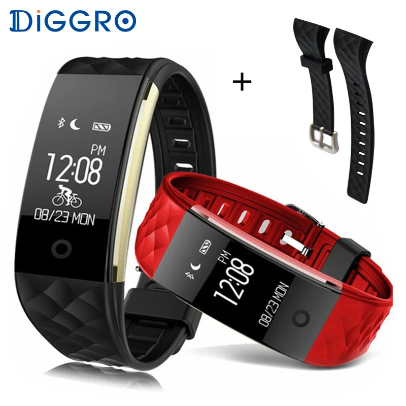Diggro S2 Smart Bracelet Band Bluetooth 4.0 Fitness Tracker Heart Rate Monitor Smart Bracelet Wristband For IOS Android