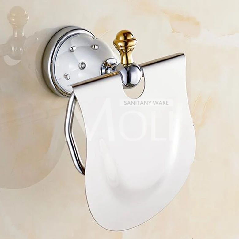 Billige Moderne glänzende bad zubehör verchromt wc papier rack handtuch bar regal pinsel halter wand halterung bad hardware set