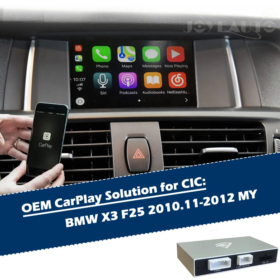 

Aftermarket X3 F25 CIC 2010-2012 OEM Apple Carplay Android Auto Upgrade Smart Auto Box Retrofit Car Play with Waze Spotify