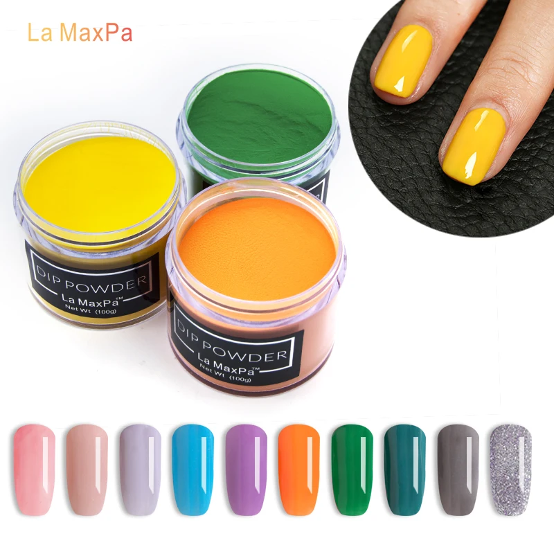 

LaMaxPa nail dipping powder chrome 100g/box quickly dry no need UV light long lasting holographic powder nail art decoration