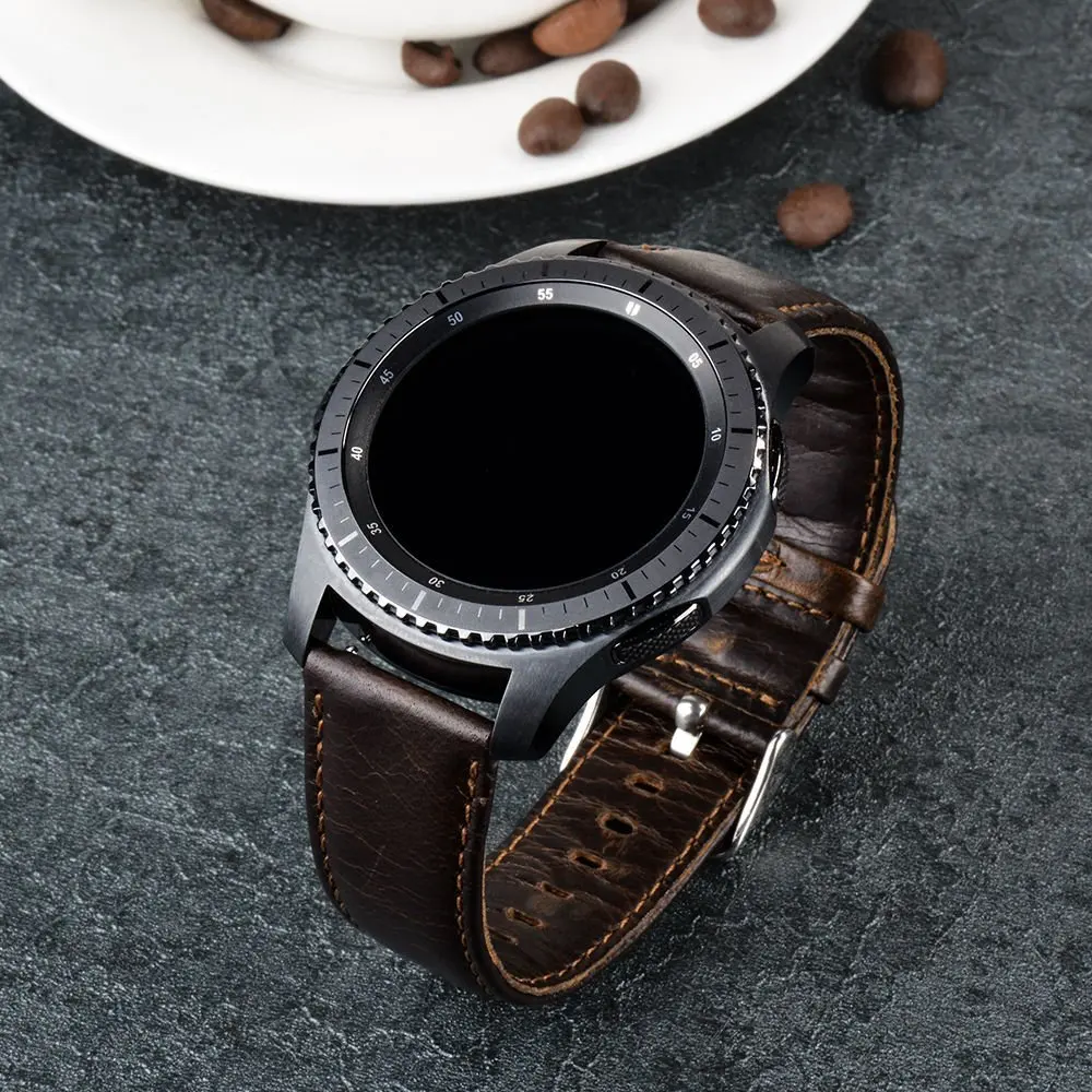 Ремешок из натуральной кожи для Samsung Gear S3 Frontier Classic 22 мм|Ремешки часов| |
