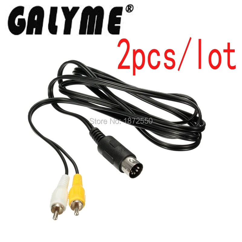 2pcs/lot For Sega Genesis 1 AV Cable Audio Video AV Cable Cord 6 ft RCA