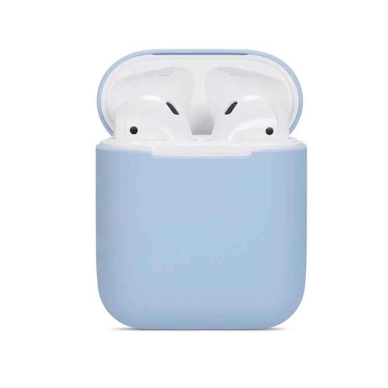 Силиконовый наушник чехол для Airpods 1 мягкий гибкий тонкий чистый яркий цвет беспроводной Bluetooth наушники чехол для Airpods чехол сумка