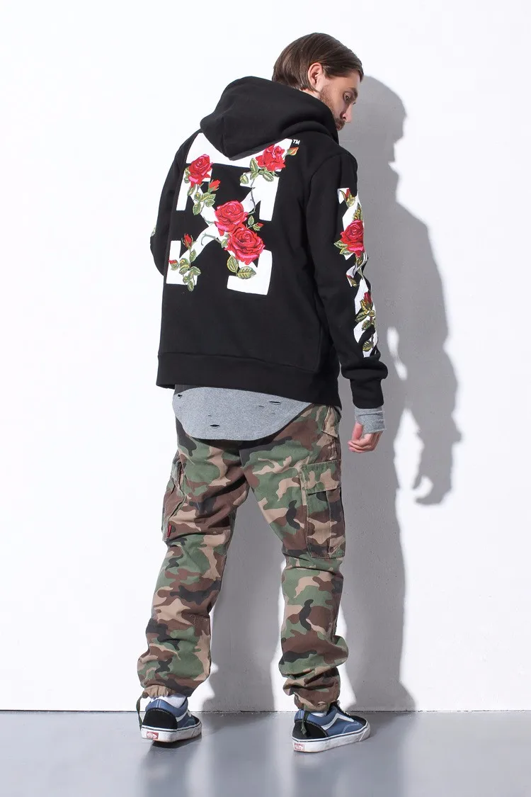 off white rose hoodie