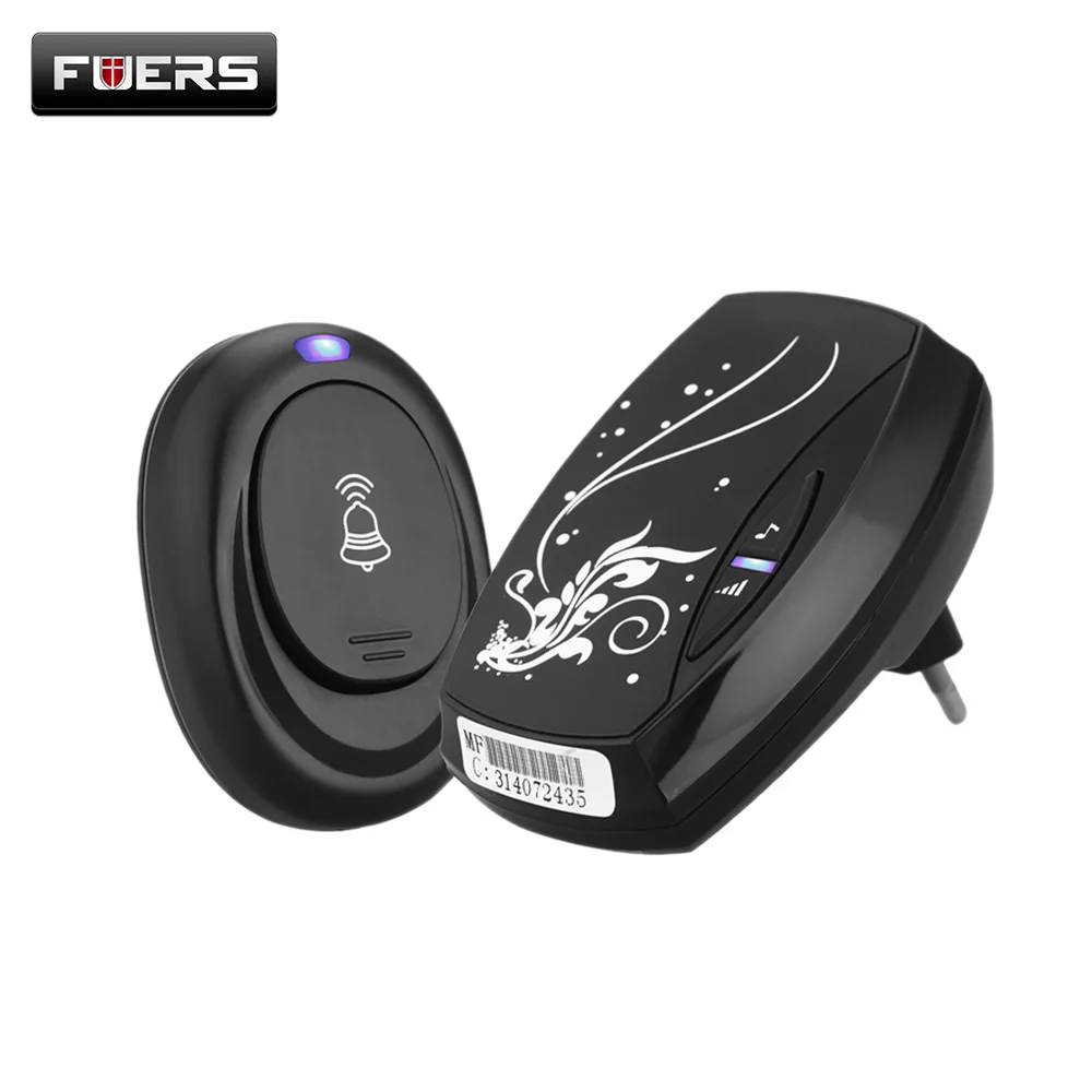 

Fuers New Wireless Doorbell Waterproof Door Bell Chime Single Receiver EU US Plug Type Cordless Plug Smart Doorbell Easy Install