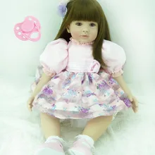 60 см силиконовая кукла-Реборн, игрушки, реалистичные, 24 дюйма, модная виниловая наклейка, принцесса, малыши, девочки, куклы, дети, Bonecas Brinquedos