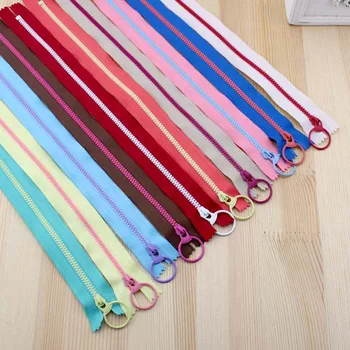 

resin contrast color teenth nylon fabric round sliders zippers 40cm/ with 10 optional colors for bags sewing