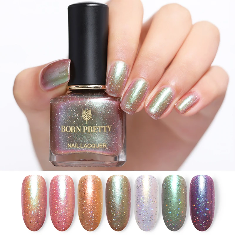 

BORN PRETTY 6ml Holographic Chameleon Nail Polish Glitter Sequins Laser DIY Design Holo Nail Art Varnish