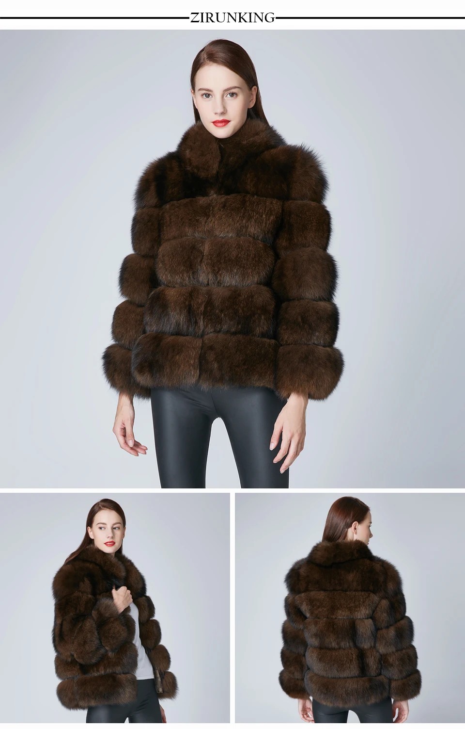 ZIRUNKING длинные женские теплые пальто из натурального меха женские куртки из натурального Лисьего меха для холодной зимы Женская Толстая меховая верхняя одежда ZC1862
