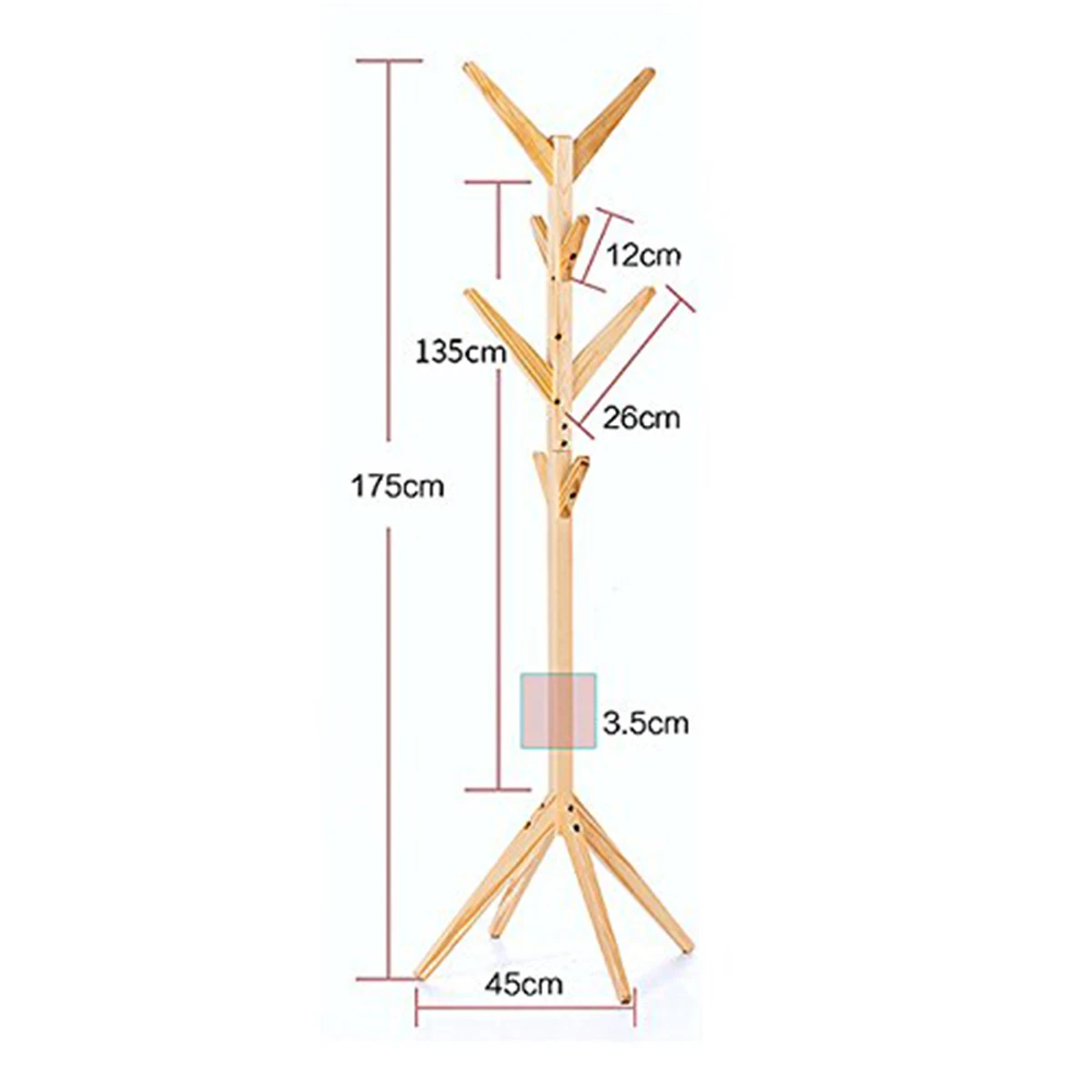 Вешалка из цельной древесины напольная вешалка для пальто креативная домашняя мебель одежда шляпа сумка висячая стойка для хранения спальни сушилка 175
