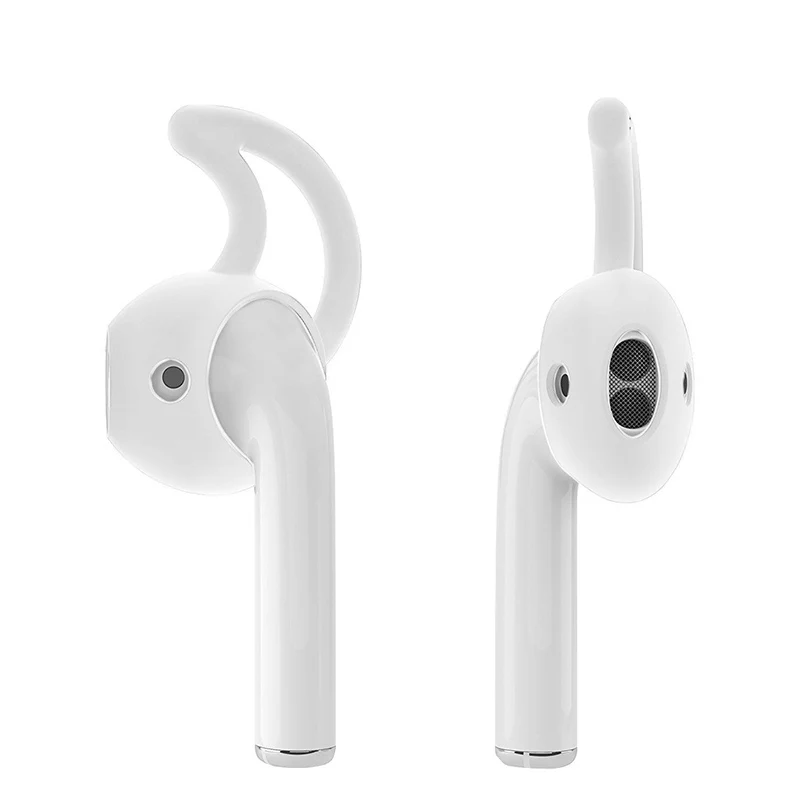 Мягкие силиконовые крючки для ушей держатель для Apple AirPods спортивные аксессуары XJ66 - Цвет: 1 pair White