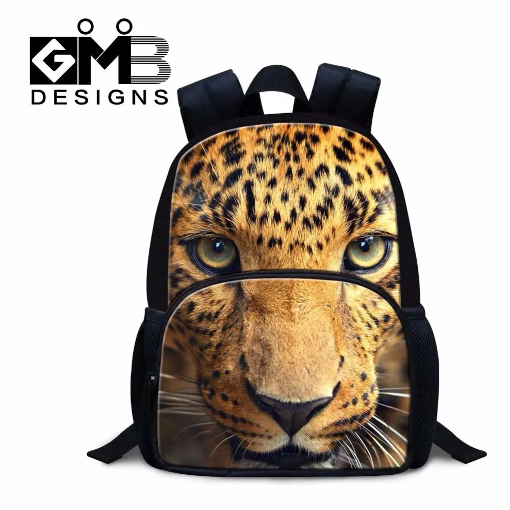 Dispalang leopard tiger lion head print kindergarten felt backpack 12 inch little boys school bags cute preschool bags for kids