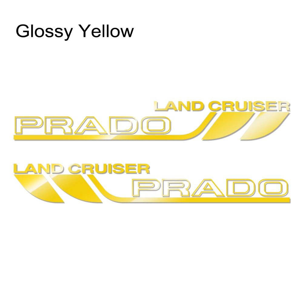 2 шт., наклейки на боковые двери автомобиля, внедорожник, виниловая пленка, авто стильные Переводные картинки, тюнинг автомобиля, автомобильные аксессуары для Toyota Land Cruiser Prado - Название цвета: Glossy Yellow