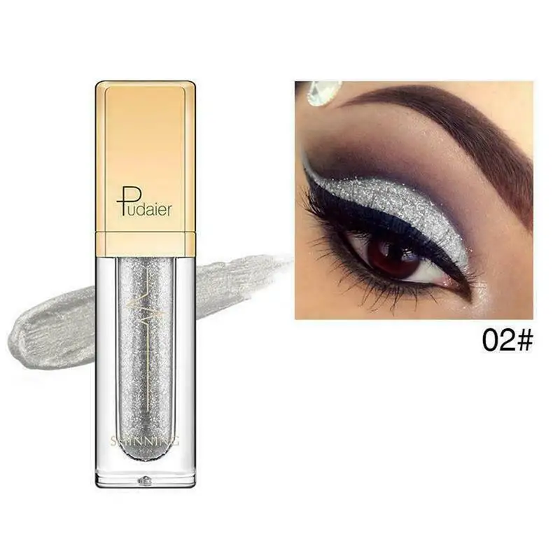 18 Colors Glitter Liquid Eyeshadow Waterproof Make Up Pigments Purple Gold Metalic Women Beauty Gel Shinning Eye Shadow Makeup - Цвет: B