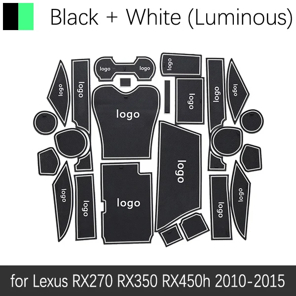 Анти-скольжения ворота Слот коврик резиновая подставка для Lexus RX RX270 RX350 RX450h 2010 2012 2013 270 350 450h аксессуары Стикеры - Название цвета: White Luminous