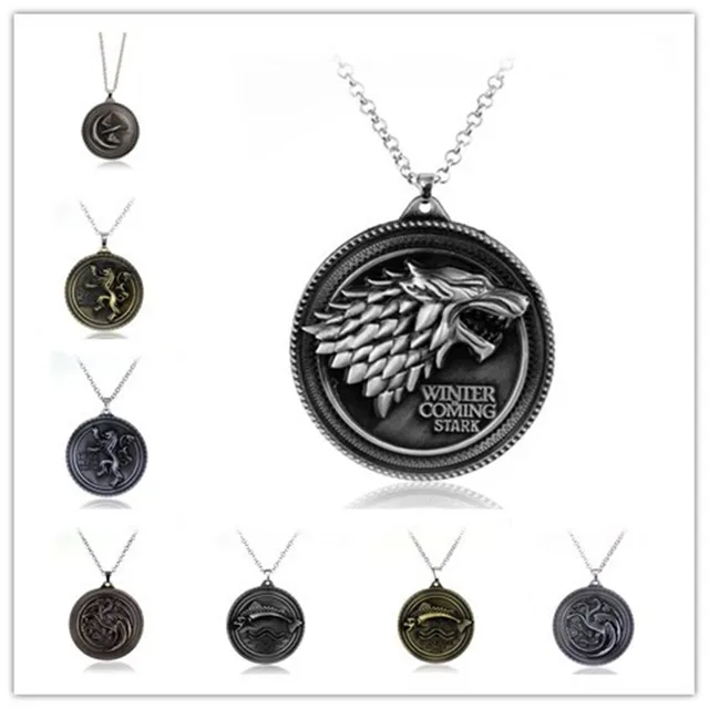 Cosplay Movie Necklaces Of Thrones Necklace House Stark Winter Cosplay Movie Necklaces Of Thrones Necklace House Stark Winter Coming Vintage Wolf Pendants Women