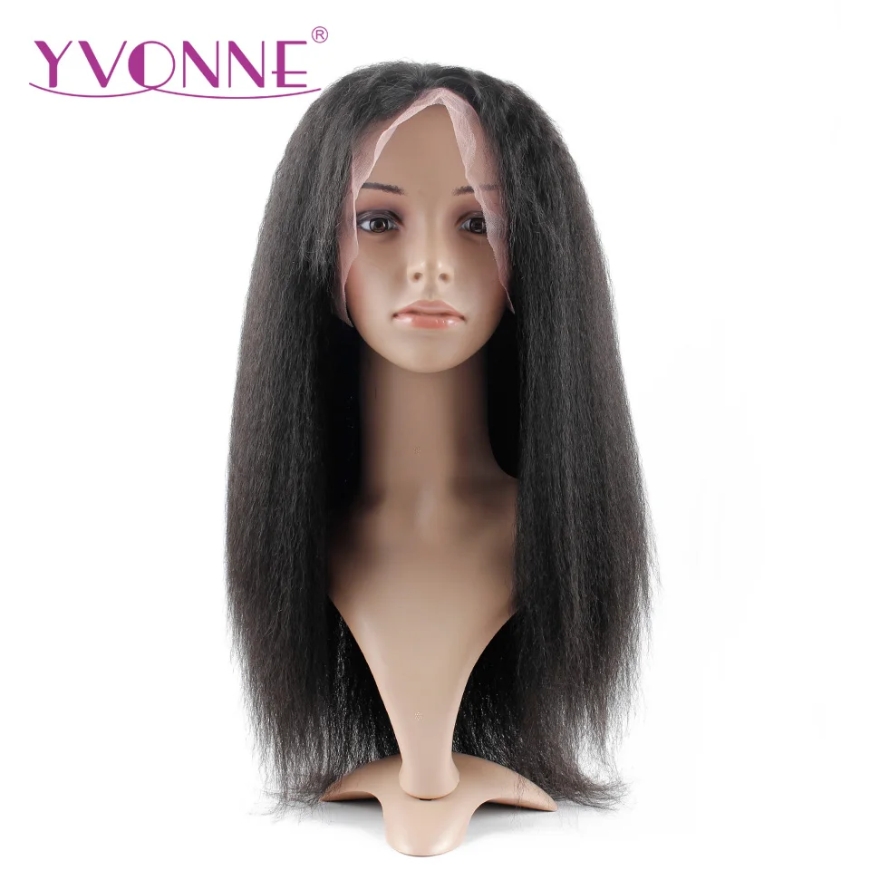 YVONNE 180 Density Kinky Straight Lace Front font b Human b font font b Hair b