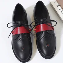 AD AcolorDay Fashion Sexy Women Spring Shoes 2017 Black Casual Leather Women Shoes Comfortable Trend Women Oxfords Free Shipping