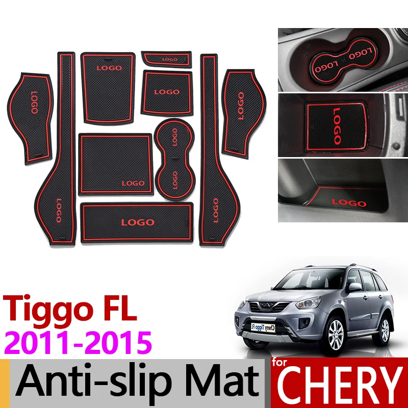 Противоскользящие резиновые коврики для Chery Tiggo FL 2011 ~ 2015 подушка чашки дверной