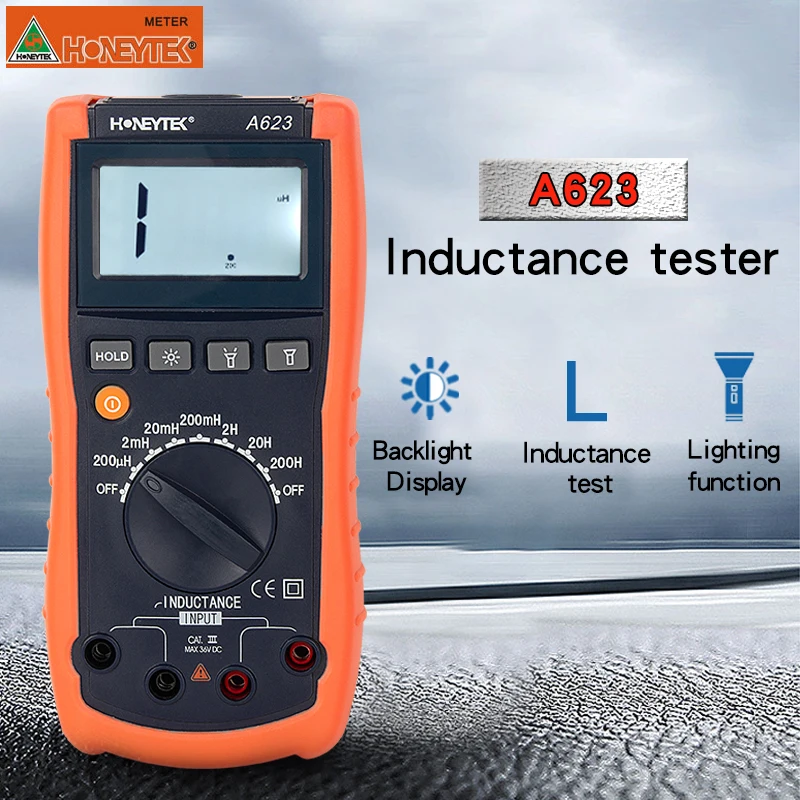 Honeytek Inductance meter multimeter with test leads Digital Display Auto Analog Multimeter Professional LCD Backlight A623