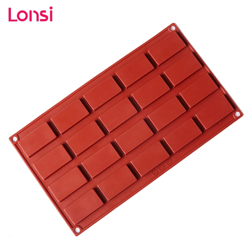

LONSI Silicone Molds for Fondant,Bakeware Cake Mold,Rectangle Shape,Food Grade Eco-friendly Silicone Mould,20 Cavity