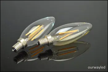 

E14 E12 2W 4W Edison COB Filament Retro LED light Bulb Lamp Candle Chandelier Lamp Dull polish/Clear for Option